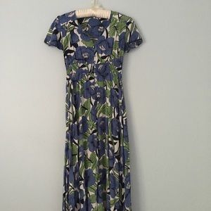 Blue and green maxi dress